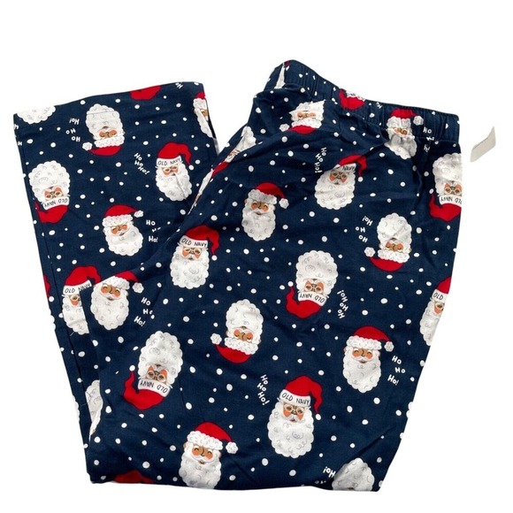 Old Navy Pajama Pants Womens 2X Navy Santa Claus Christmas Flannel Match The Fam - Picture 4 of 14